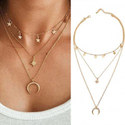 Wholesale Rhinestone Multilayer Long Pendant Necklace